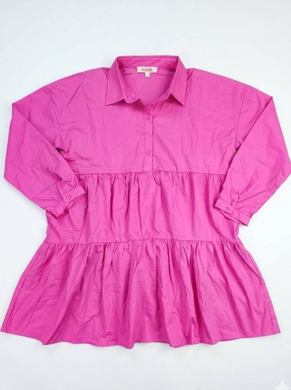 ☔️🔹️NWT Mazik Pink Tiered Ruffle Long Sleeve Dress Small